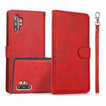 For Samsung Galaxy Note10+ Calf Texture 2 in 1 Detachable Magnetic Back Cover Horizontal Flip Leather Case with Holder & Card Slots & Wallet & Photo Frame(Red)