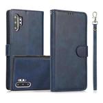 For Samsung Galaxy Note10+ Calf Texture 2 in 1 Detachable Magnetic Back Cover Horizontal Flip Leather Case with Holder & Card Slots & Wallet & Photo Frame(Blue)