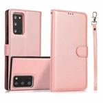 For Samsung Galaxy Note20 Calf Texture 2 in 1 Detachable Magnetic Back Cover Horizontal Flip Leather Case with Holder & Card Slots & Wallet & Photo Frame(Rose Gold)
