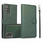 For Samsung Galaxy Note20 Calf Texture 2 in 1 Detachable Magnetic Back Cover Horizontal Flip Leather Case with Holder & Card Slots & Wallet & Photo Frame(Green)