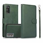 For Samsung Galaxy S20 Calf Texture 2 in 1 Detachable Magnetic Back Cover Horizontal Flip Leather Case with Holder & Card Slots & Wallet & Photo Frame(Green)