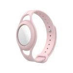 Mutural Silicone Protective Case Watchband for AirTag(Pink)