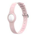 Mutural 2 in 1 Pet Collar Silicone Protective Case for AirTag(Pink)
