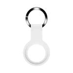 Mutural Liquid Silicone Protective Case with Key Ring for AirTag(White)