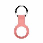Mutural Liquid Silicone Protective Case with Key Ring for AirTag(Orange Red)