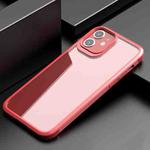 For iPhone 11 iPAKY MG Series Carbon Fiber Texture Shockproof TPU+ Transparent PC Case (Red)