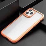 For iPhone 11 Pro iPAKY MG Series Carbon Fiber Texture Shockproof TPU+ Transparent PC Case (Orange)