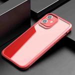 For iPhone 12 mini iPAKY MG Series Carbon Fiber Texture Shockproof TPU+ Transparent PC Case (Red)