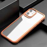 For iPhone 12 mini iPAKY MG Series Carbon Fiber Texture Shockproof TPU+ Transparent PC Case (Orange)