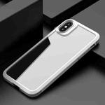 For iPhone X / XS iPAKY MG Series Carbon Fiber Texture Shockproof TPU+ Transparent PC Case(White)