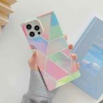 Electroplating Soft TPU Straight-Edge Protective Case For iPhone 11 Pro(Color Lattice)