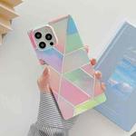 Electroplating Soft TPU Straight-Edge Protective Case For iPhone 11 Pro Max(Color Lattice)