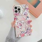 Plating Splicing Pattern Soft TPU Straight-Edge Protective Case For iPhone 12 Pro Max(Retro Flowers)