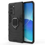 For OPPO Reno6 Pro 5G Shockproof PC + TPU Protective Case with Magnetic Ring Holder(Black)