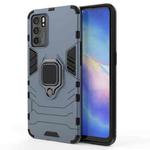 For OPPO Reno6 5G Shockproof PC + TPU Protective Case with Magnetic Ring Holder(Navy Blue)
