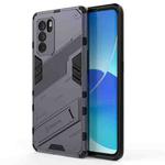 For OPPO Reno6 Pro 5G Punk Armor 2 in 1 PC + TPU Shockproof Case with Invisible Holder(Grey)