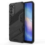 For OPPO Reno6 5G Punk Armor 2 in 1 PC + TPU Shockproof Case with Invisible Holder(Black)