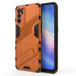 For OPPO Reno6 5G Punk Armor 2 in 1 PC + TPU Shockproof Case with Invisible Holder(Orange)