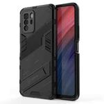 For Xiaomi Redmi Note 10 Pro 5G Punk Armor 2 in 1 PC + TPU Shockproof Case with Invisible Holder(Black)