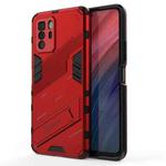 For Xiaomi Redmi Note 10 Pro 5G Punk Armor 2 in 1 PC + TPU Shockproof Case with Invisible Holder(Red)