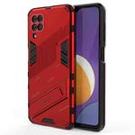 For Samsung Galaxy M12 Punk Armor 2 in 1 PC + TPU Shockproof Case with Invisible Holder(Red)