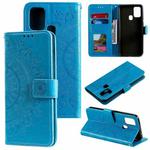 For Motorola Moto G50 Totem Flower Embossed Horizontal Flip TPU + PU Leather Case with Holder & Card Slots & Wallet(Blue)