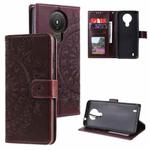 For Nokia 1.4 Totem Flower Embossed Horizontal Flip TPU + PU Leather Case with Holder & Card Slots & Wallet(Brown)