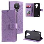 For Nokia 1.4 Totem Flower Embossed Horizontal Flip TPU + PU Leather Case with Holder & Card Slots & Wallet(Purple)