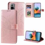 For Xiaomi Redmi Note 10 Pro Max Totem Flower Embossed Horizontal Flip TPU + PU Leather Case with Holder & Card Slots & Wallet(Rose Gold)