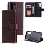 For Samsung Galaxy S21 FE Totem Flower Embossed Horizontal Flip TPU + PU Leather Case with Holder & Card Slots & Wallet(Brown)
