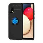 For Samsung Galaxy A02s US Version Metal Ring Holder 360 Degree Rotating TPU Case(Black+Blue)
