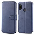 For Xiaomi Redmi Note 6 / 6 Pro AZNS Calf Texture Magnetic Horizontal Flip PU Leather Case with Holder & Card Slots & Photo Frame(Blue)