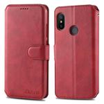 For Xiaomi Redmi Note 6 / 6 Pro AZNS Calf Texture Magnetic Horizontal Flip PU Leather Case with Holder & Card Slots & Photo Frame(Red)