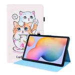 For Samsung Galaxy Tab S6 Lite SM-P610 / SM-P615 Animal Pattern Horizontal Flip Leather Case with Holder & Card Slots & Photo Frame & Sleep / Wake-up Function(Cat Brothers)