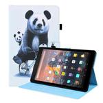 For Amazon Fire HD 10 2019 Animal Pattern Horizontal Flip Leather Case with Holder & Card Slots & Photo Frame & Sleep / Wake-up Function(Cycling Panda)