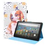 For Amazon Fire HD 10 2021 Animal Pattern Horizontal Flip Leather Case with Holder & Card Slots & Photo Frame & Sleep / Wake-up Function(Little Flower dog)