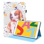 For iPad 10.2 2021 / 2020 / 2019 Animal Pattern Horizontal Flip Leather Case with Holder & Card Slots & Photo Frame & Sleep / Wake-up Function(Little Flower dog)