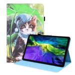 For iPad Pro 11 2022 / 2021 / 2020 / Air 2020 10.9Animal Pattern Horizontal Flip Leather Tablet Case with Holder & Card Slots & Photo Frame & Sleep / Wake-up Function(Bib Kitten)