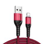 JOYROOM N10 3 in 1 King Kong Series 2.4A USB to 8 Pin Aluminum Alloy Data Cable for iPhone, iPad, Length: 0.25m+1.2m+2m(Red)