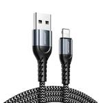 JOYROOM N10 3 in 1 King Kong Series 2.4A USB to 8 Pin Aluminum Alloy Data Cable for iPhone, iPad, Length: 0.25m+1.2m+2m(Gray)