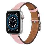 A Style Leather Watch Band Watch Band For Apple Watch Ultra 49mm / Series 8&7 45mm / SE 2&6&SE&5&4 44mm / 3&2&1 42mm(Pink)