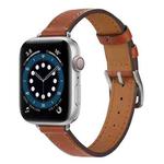 A Style Leather Watch Band Watch Band For Apple Watch Ultra 49mm / Series 8&7 45mm / SE 2&6&SE&5&4 44mm / 3&2&1 42mm(Brown)