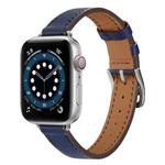 A Style Leather Watch Band Watch Band For Apple Watch Ultra 49mm / Series 8&7 45mm / SE 2&6&SE&5&4 44mm / 3&2&1 42mm(Blue)