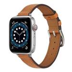 B Style Leather Watch Band Watch Band For Apple Watch Ultra 49mm / Series 8&7 45mm / SE 2&6&SE&5&4 44mm / 3&2&1 42mm(Brown)