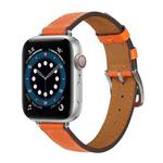 B Style Leather Watch Band Watch Band For Apple Watch Ultra 49mm / Series 8&7 45mm / SE 2&6&SE&5&4 44mm / 3&2&1 42mm(Orange)