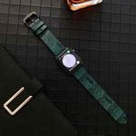 Crocodile and Ostrich Embossed Genuine Leather Watch Band Watch Band For Apple Watch Ultra 49mm&Watch Ultra 2 49mm / Series 9&8&7 45mm / SE 3&SE 2&6&SE&5&4 44mm / 3&2&1 42mm(Green)