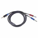 TC195BULS01-18 3.5mm Male to Dual 6.35mm Mono Male Audio Cable, Length:1.8m