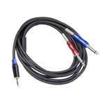 TC195BULS01-30 3.5mm Male to Dual 6.35mm Mono Male Audio Cable, Length:3m