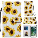 Painted Pattern Horizontal Flip Leather Case with Holder & Card Slots & Photo Frame For iPhone 8 Plus & 7 Plus(Sunflower)