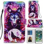 Painted Pattern Horizontal Flip Leather Case with Holder & Card Slots & Photo Frame For iPhone 8 Plus & 7 Plus(Wolf Totem)